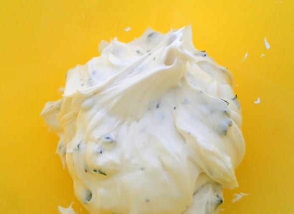 cream cheese mixed with herbs