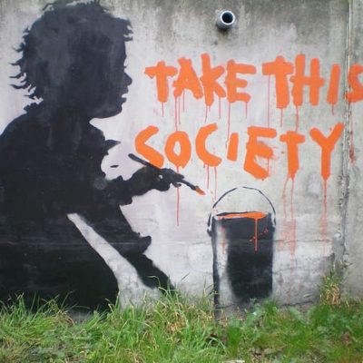 Banksy street art Take This Society