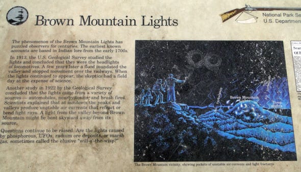 Text on Brown Mountain Lights