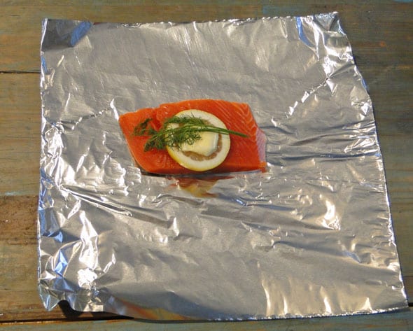 salmon lemon butter dill foil