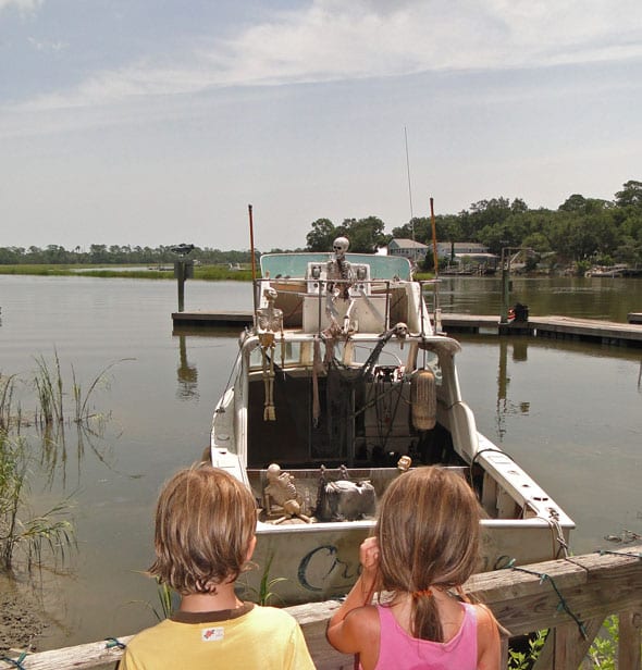 Skeletons boat Tybee Georgia