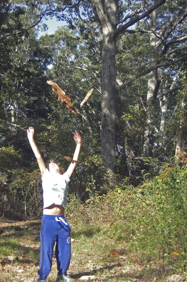 throwing old wood log