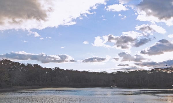 clouds above pond