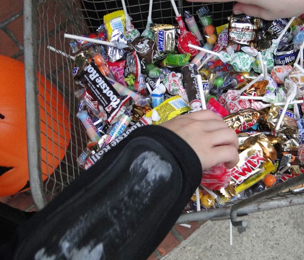 Basket of candy Halloween in America
