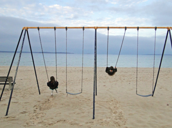 swings on beach