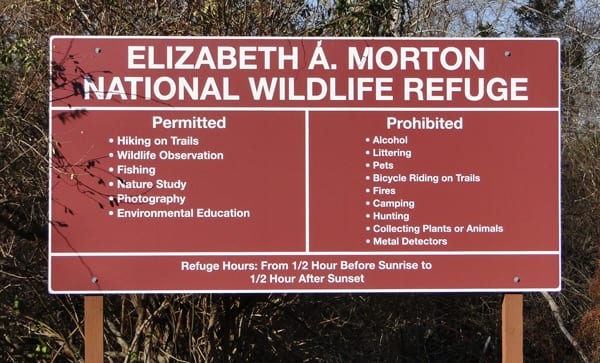 Morton National Wildlife Refuge Sign