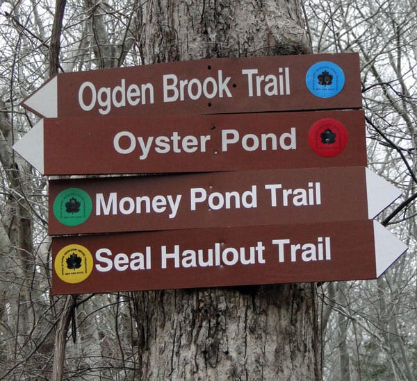 trail signs Montauk Point State Park