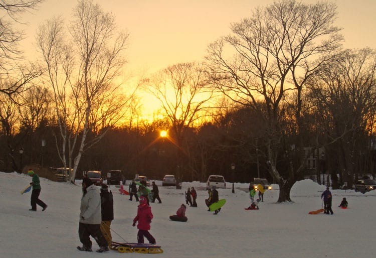 sunset sledding