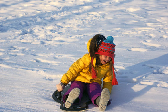 sledding ice snow