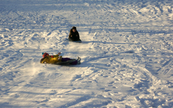 sledding hill ice snow