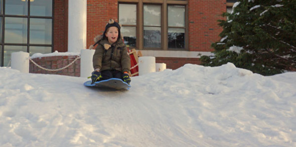 sledding top snow ice hill