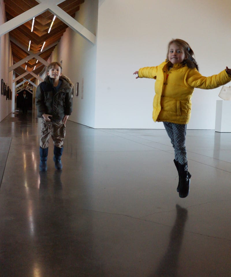 siblings jumping dancing