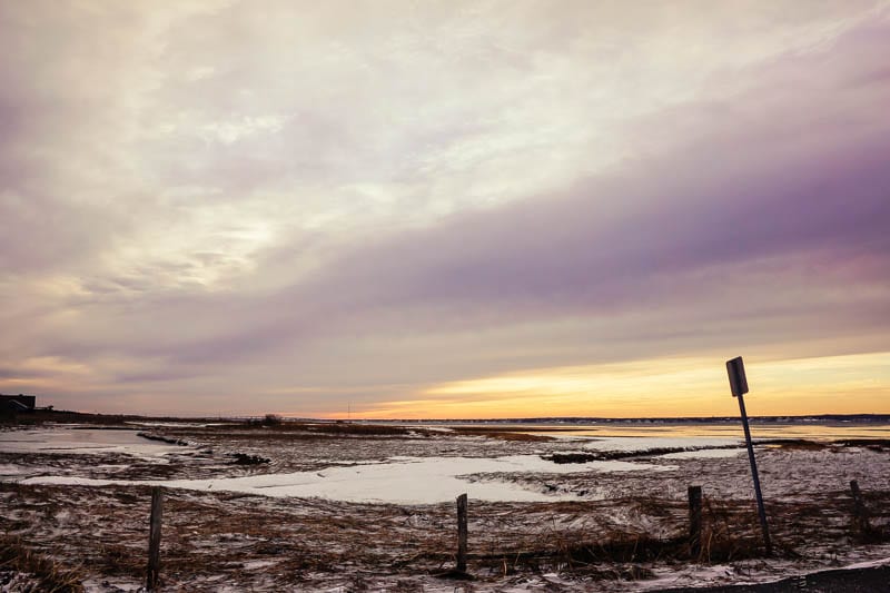 Southampton beach inland sunset