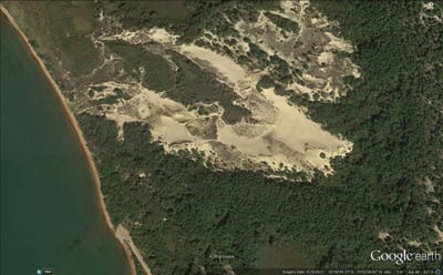 Google Earth The Walking Dunes, Napeauge Harbor