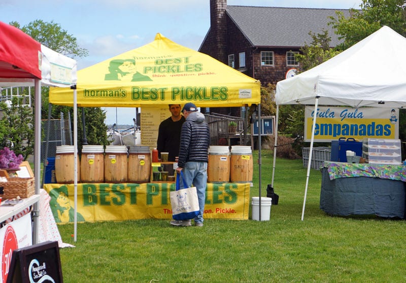 Pickles and empanadas Sag Harbor Farmers Market