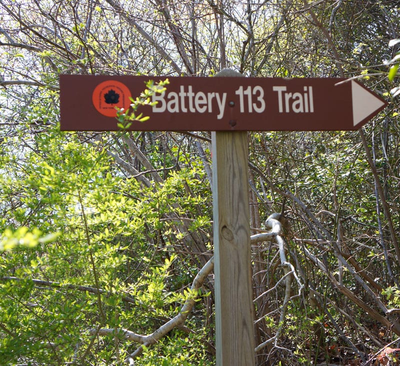 Battery 113 trail sign