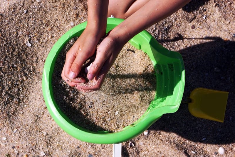 bucket sand beach