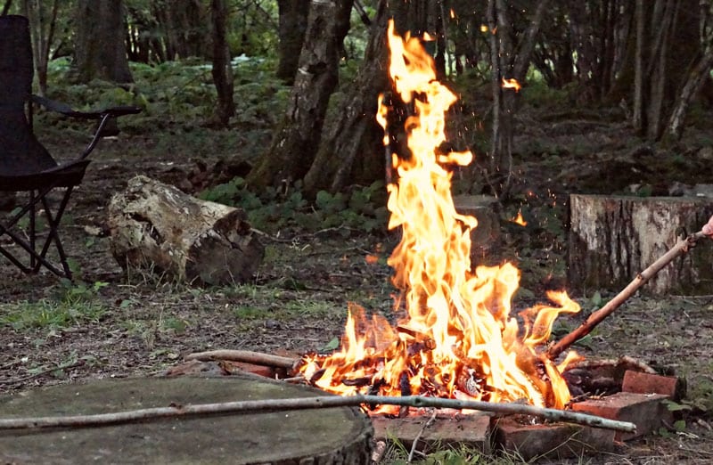 campfire burning