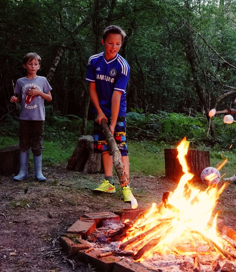 kids roasting marshmallows