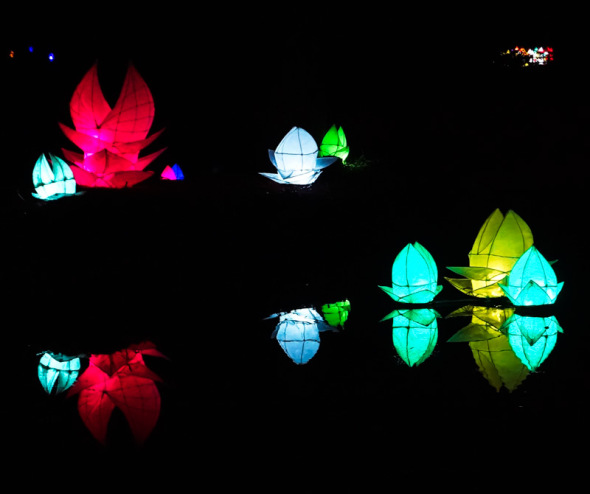 mansion pond lanterns Wakehurst