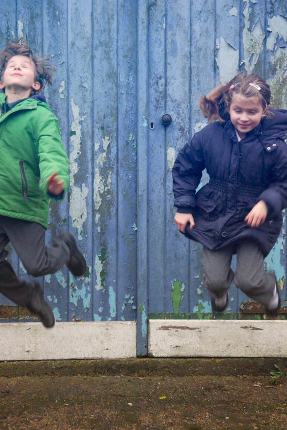 Luce and Theo flying