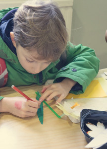 Drawing veins on Daffodil leaf