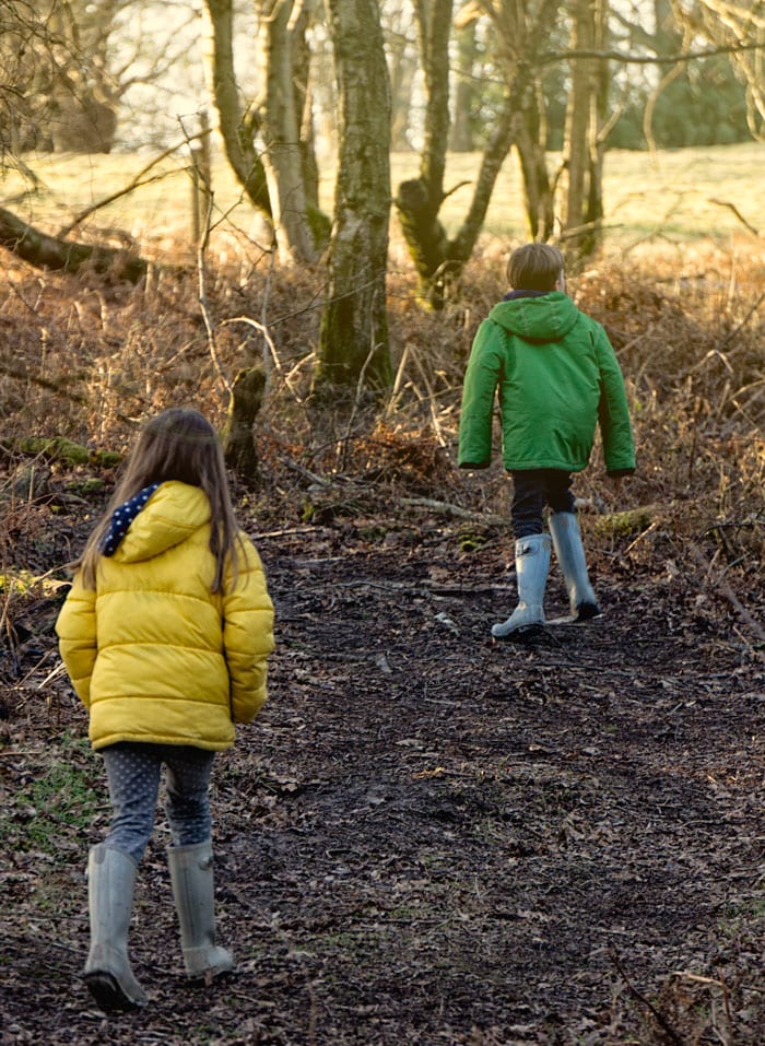 Luce and Theo on walk together