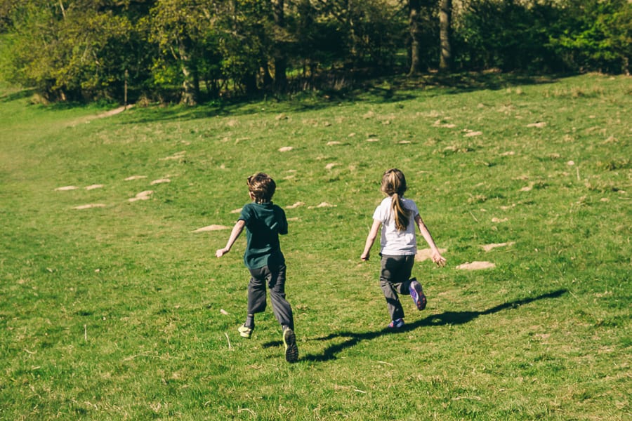 Nature benefits children hill running