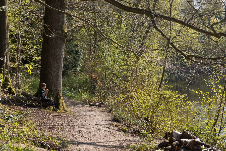 Nature benefits children quiet moment