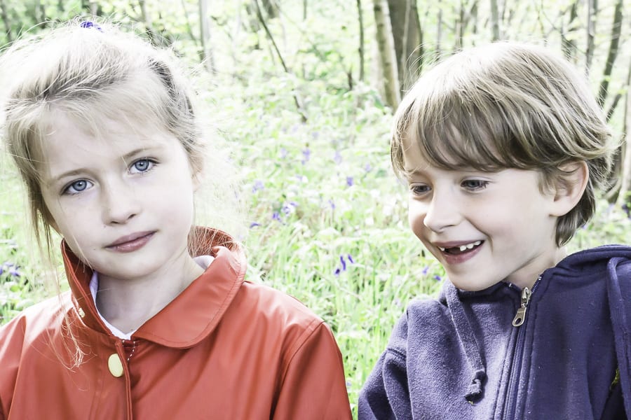 Luce staring and theo laughing