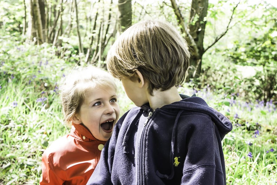 Luce and Theo laughing