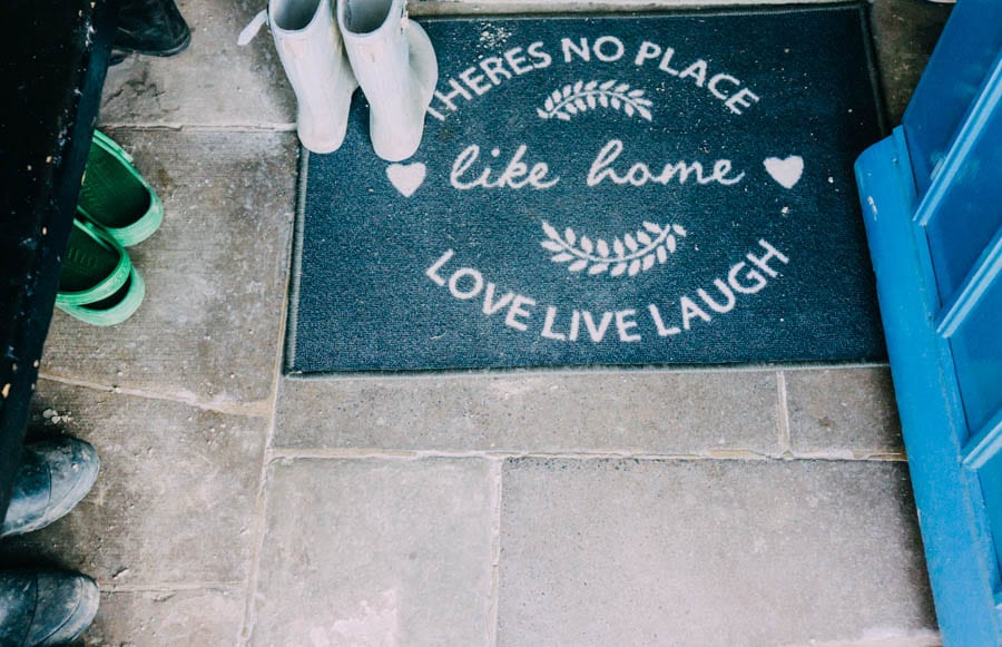 Floor mat and boots mudroom