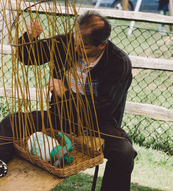 Basket weaving at village fair