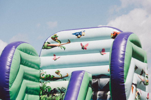 Bouncy castle at village fair