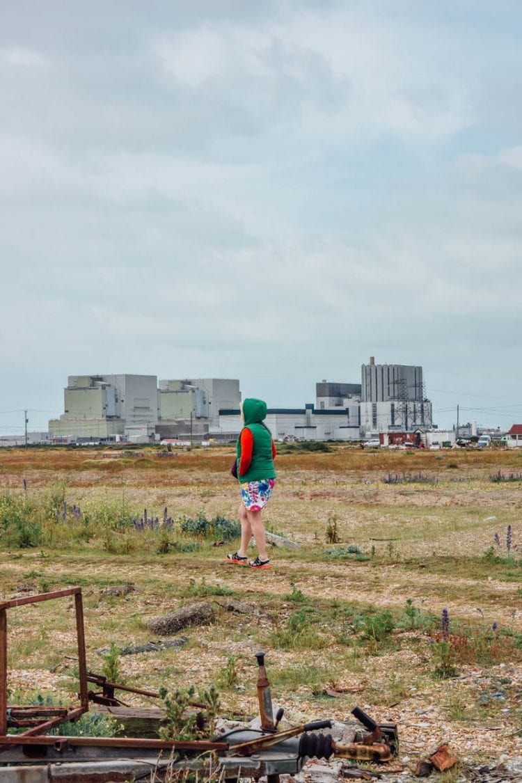 Dungeness walk with nuclear power station in background