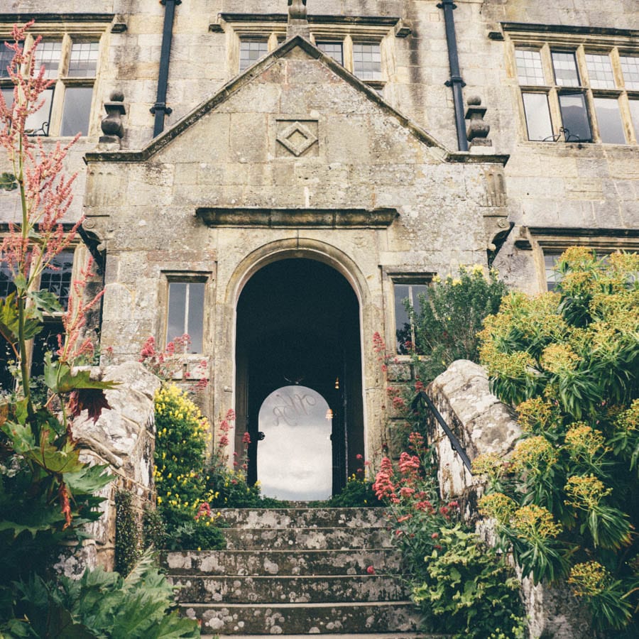 Gravetye manor side door with reflection