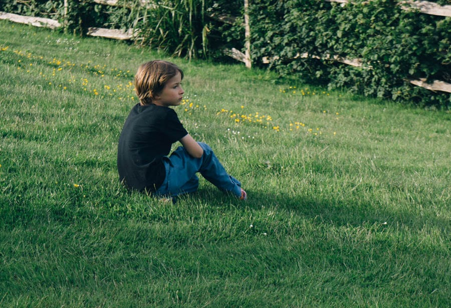 Theo resting in garden