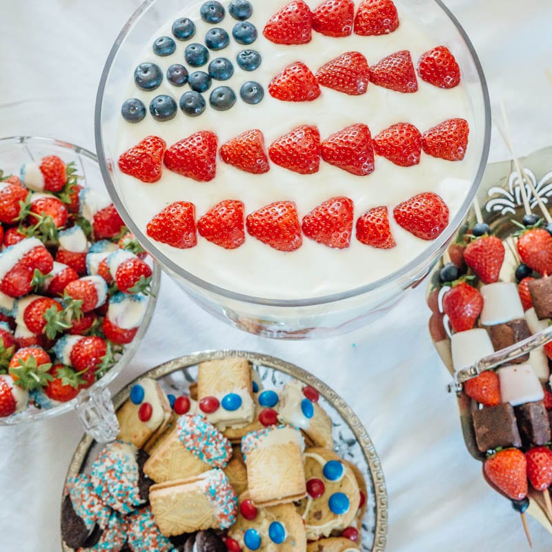 English trifle with US fruit flag