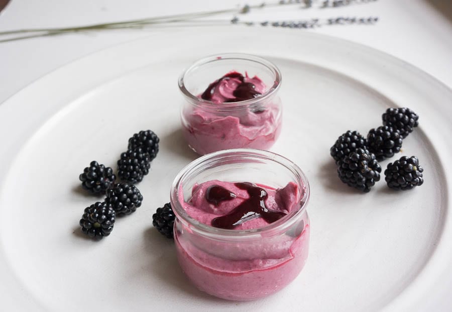 Blackberry fool pots fruit