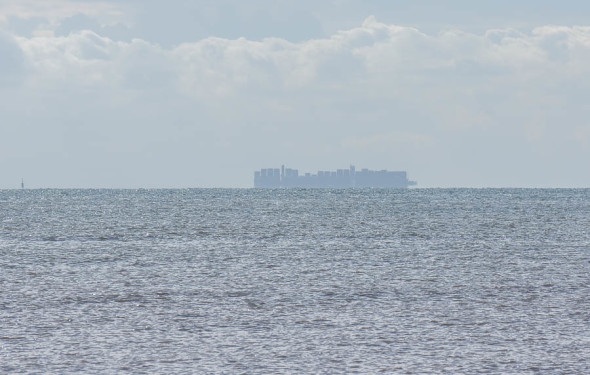 Cargo ship on English channel