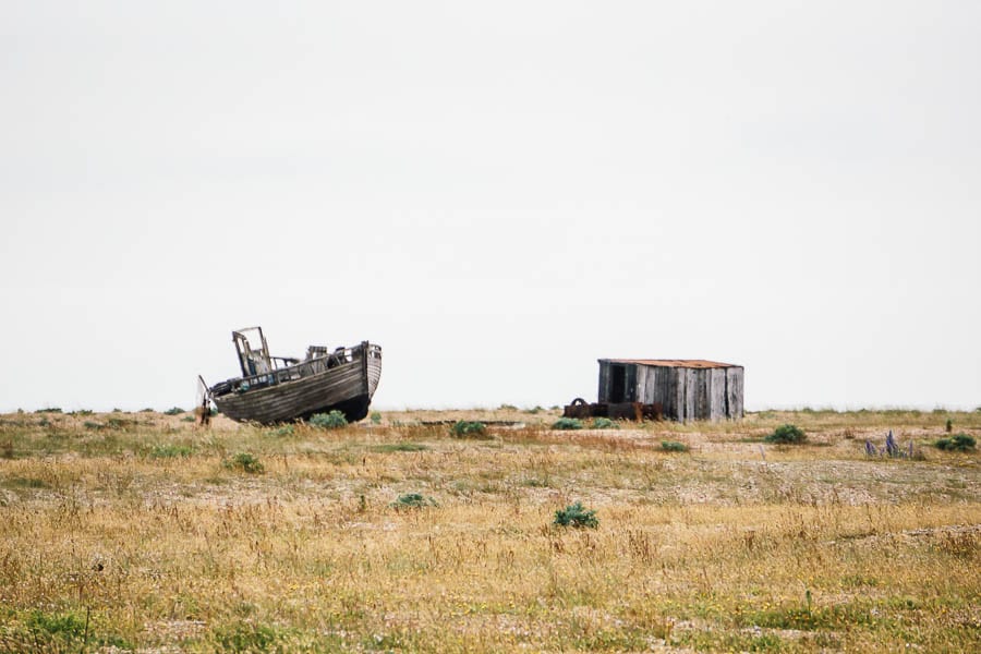 Dungeness abandoned boat and shed