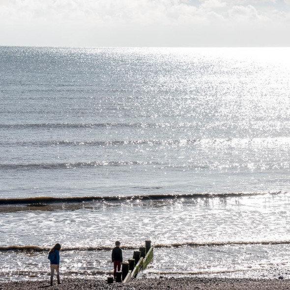 Luce and Theo on Kent beach