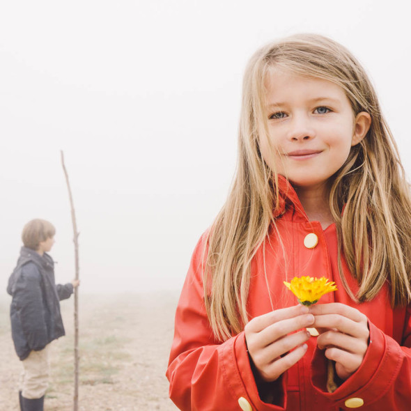 Walk in the mist Luce with wild flower