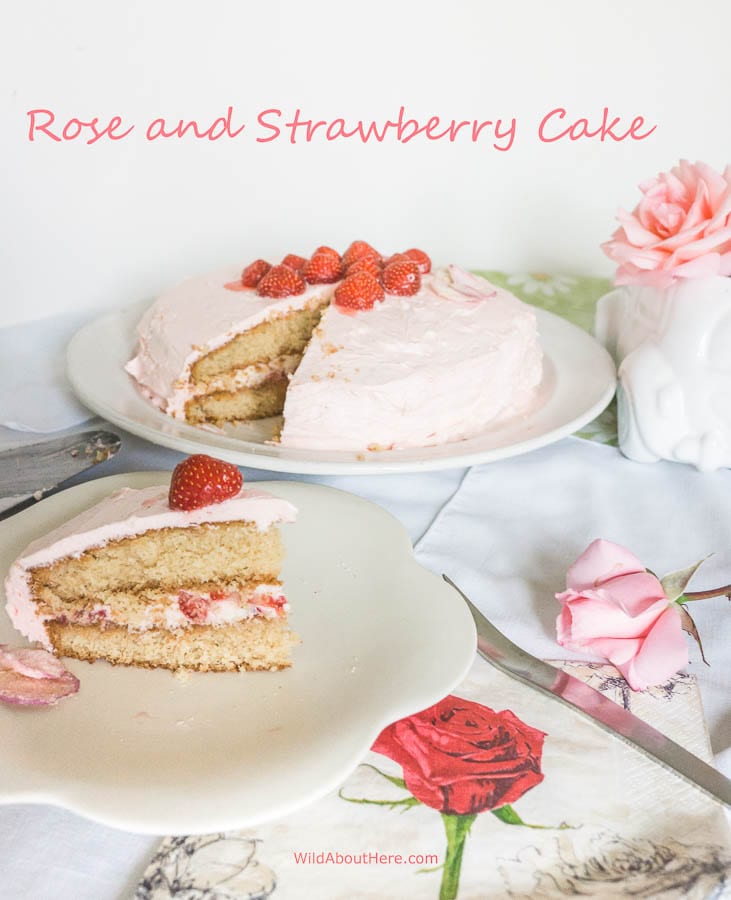 strawberry rose cake tea party