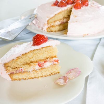 Rose and Strawberry Cake