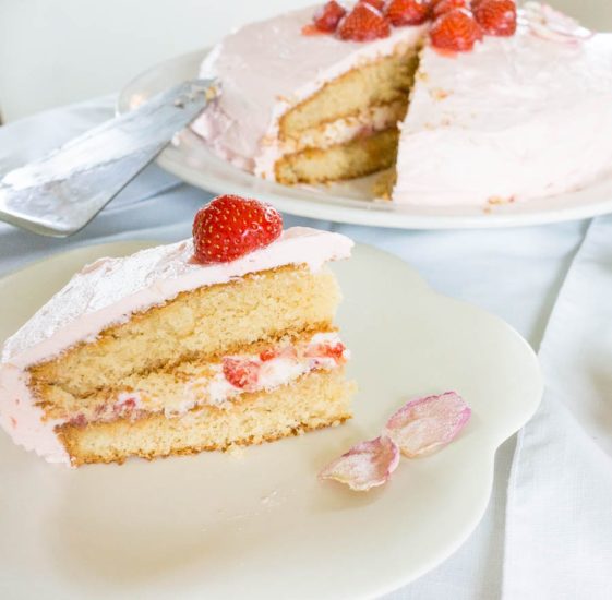 rose strawberry cake buttercream rose frosting