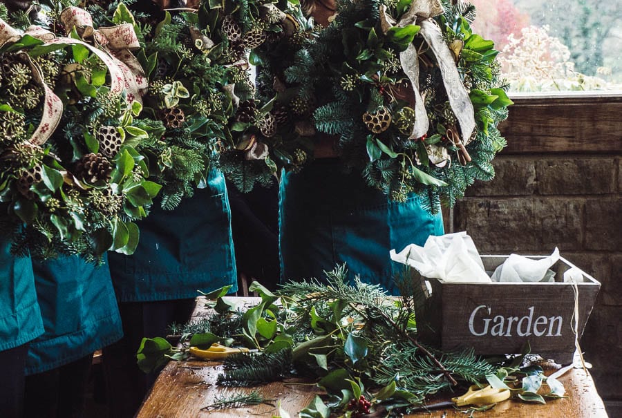 Christmas wreath holding up wreaths