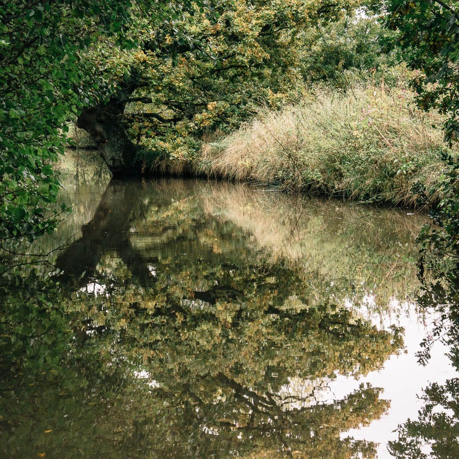 Groombridge Place canal boat reflections