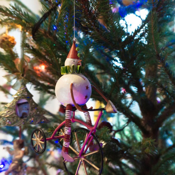 Clown on bike Christmas ornament