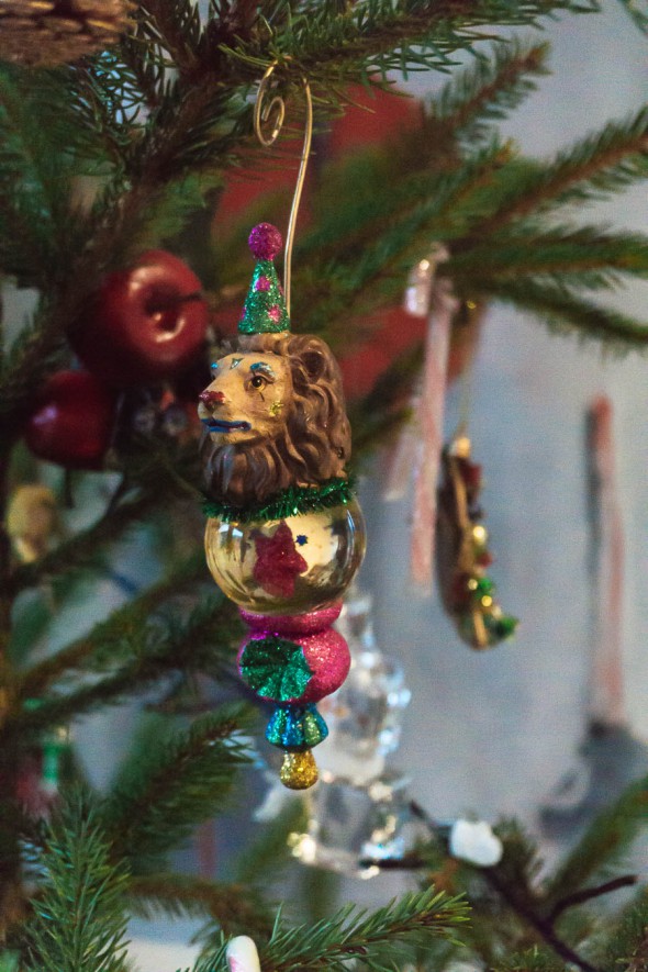 Lion clown Christmas tree ornament